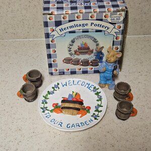 Vintage 90s Miniature Resin Tea Set - Hermitage Pottery - Welcome to our Garden
